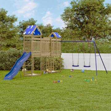 Outdoor Playset Impregnated Wood Pine - Kids Backyard Fun