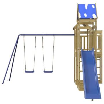 Outdoor Playset Impregnated Wood Pine - Kids Backyard Fun