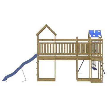 Outdoor Playset Impregnated Wood Pine - Kids Backyard Fun