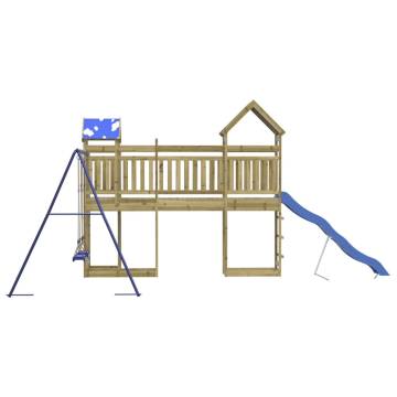 Outdoor Playset Impregnated Wood Pine - Kids Backyard Fun