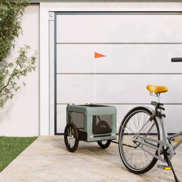 Durable Pet Bike Trailer | Grey & Black Oxford Fabric