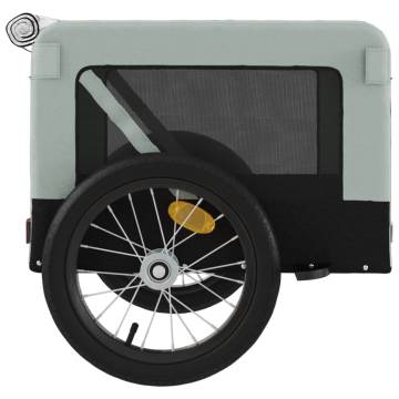 Durable Pet Bike Trailer | Grey & Black Oxford Fabric