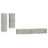 4 Piece Concrete Grey TV Cabinet Set - Stylish & Practical