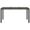 Stylish Garden Table with Glass Top - 150x90 cm Black