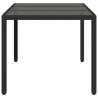 Stylish Garden Table with Glass Top - 150x90 cm Black