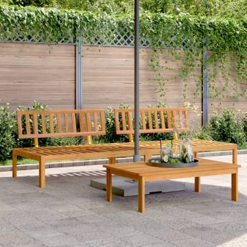 Garden Pallet Sofas - Solid Acacia Wood 2 pcs Set