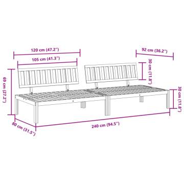 Garden Pallet Sofas - Solid Acacia Wood 2 pcs Set