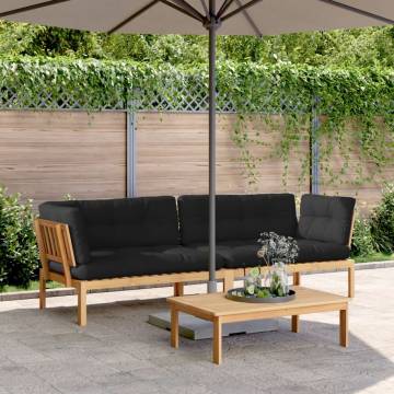 Garden Pallet Corner Sofas - Solid Acacia with Cushions