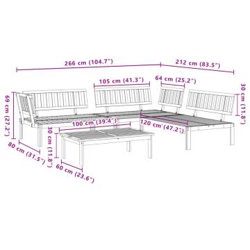 4 Piece Acacia Garden Pallet Sofa Set - Durable & Stylish