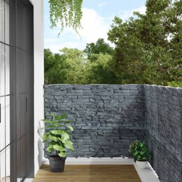 Garden Privacy Screen Ledge Stone Look Grey 800x120 cm PVC