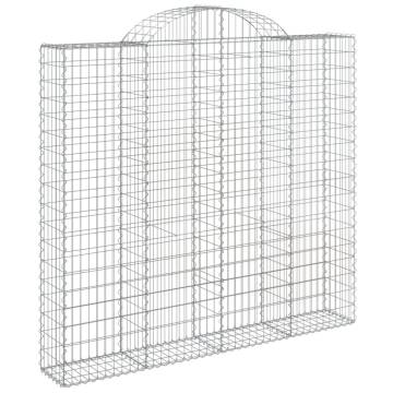 Arched Gabion Baskets - 6 pcs Galvanised Iron 200x30x180/200 cm