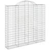 Arched Gabion Baskets - 6 pcs Galvanised Iron 200x30x180/200 cm