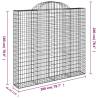 Arched Gabion Baskets - 6 pcs Galvanised Iron 200x30x180/200 cm