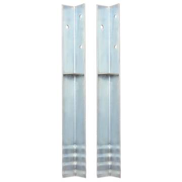 L-shaped Ground Anchors 2 pcs Galvanised Steel | HipoMarket