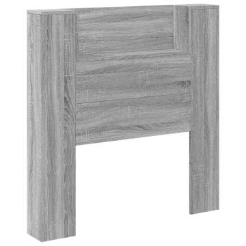 Stylish Grey Sonoma Headboard Cabinet with LED - 100x16.5x103.5 cm