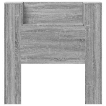 Stylish Grey Sonoma Headboard Cabinet with LED - 100x16.5x103.5 cm