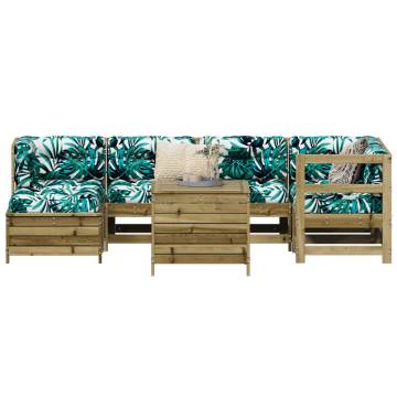 7 Piece Garden Sofa Set - Durable Pine Wood | Hipo Market