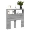 Headboard Cabinet with LED in Grey Sonoma - Stylish & Functional