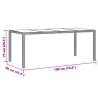 Grey Garden Table with Glass Top | 190x90cm Poly Rattan