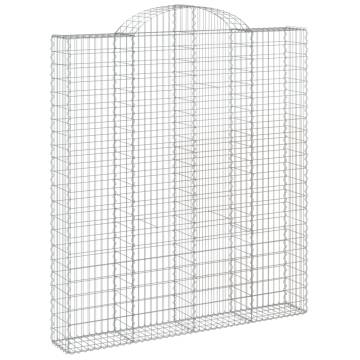 Arched Gabion Baskets 7 pcs | Galvanised Iron Decorative Barriers