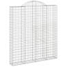 Arched Gabion Baskets 7 pcs | Galvanised Iron Decorative Barriers