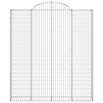 Arched Gabion Baskets 7 pcs | Galvanised Iron Decorative Barriers