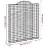 Arched Gabion Baskets 7 pcs | Galvanised Iron Decorative Barriers