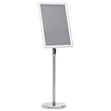 A3 Pedestal Poster Stand - Silver Aluminium Alloy Display