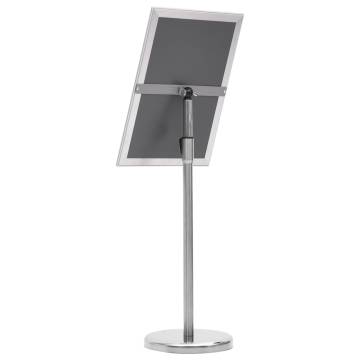 A3 Pedestal Poster Stand - Silver Aluminium Alloy Display