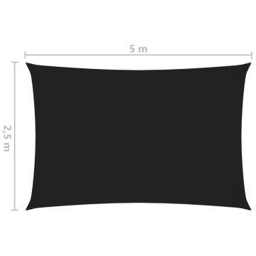 Sunshade Sail Oxford Fabric Rectangular 2.5x5m Black - Hipomarket