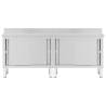 Stainless Steel Work Tables with Sliding Doors - 2pcs Set