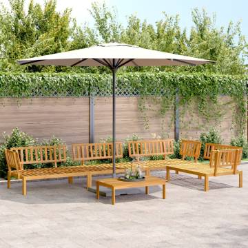 5 Piece Garden Pallet Sofa Set | Solid Acacia Wood - Hipomarket