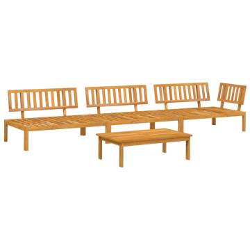 4 Piece Garden Pallet Sofa Set - Solid Acacia Wood