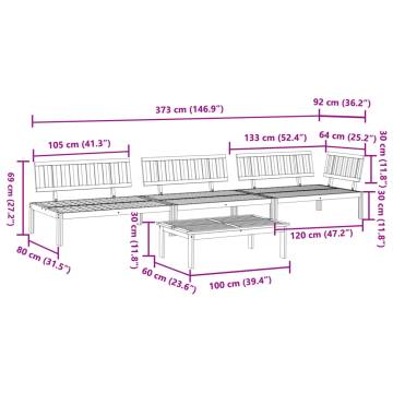 4 Piece Garden Pallet Sofa Set - Solid Acacia Wood