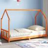 Kids Bed Frame Wax Brown 90x190 cm Solid Wood Pine Colour wax brown Size 90 x 190 cm 