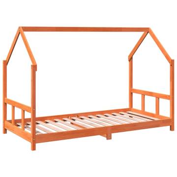 Kids Bed Frame Wax Brown 90x190 cm - Solid Pine Wood