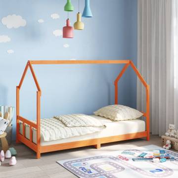 Kids Bed Frame Wax Brown 90x190 cm - Solid Pine Wood