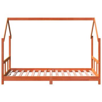 Kids Bed Frame Wax Brown 90x190 cm - Solid Pine Wood