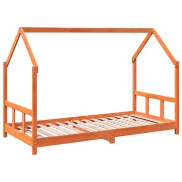 Kids Bed Frame Wax Brown 90x190 cm - Solid Pine Wood