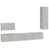 4 Piece Concrete Grey TV Cabinet Set | Stylish & Functional