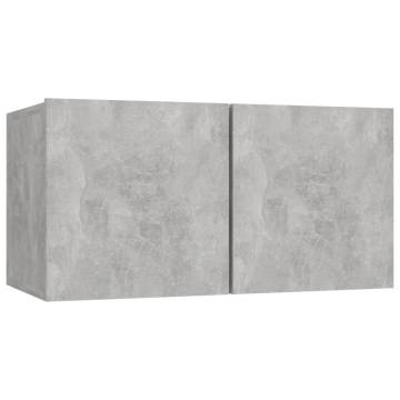 4 Piece Concrete Grey TV Cabinet Set | Stylish & Functional