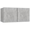 4 Piece Concrete Grey TV Cabinet Set | Stylish & Functional