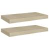 Stylish Floating Wall Shelves - 2 pcs Oak 50x23x3.8 cm