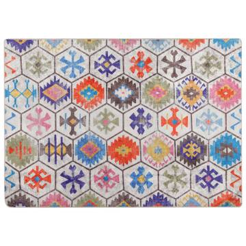 Washable Multicolour Rug 80x150 cm - Soft & Anti-Slip