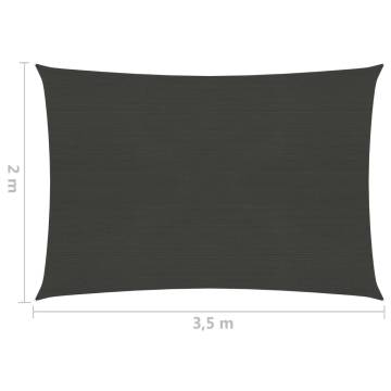 HDPE Sunshade Sail 2x3.5 m Anthracite - Outdoor Shelter