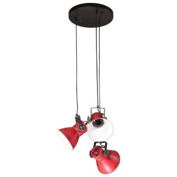 Hanging Lamp 25W Distressed Red | Industrial Style Lighting