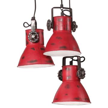 Hanging Lamp 25W Distressed Red | Industrial Style Lighting