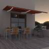 Manual Retractable Awning with LED 600x350 cm Orange and Brown Colour multicolour Size 600 x 350 cm Quantity in Package 1 