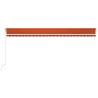 Manual Retractable Awning with LED - 600x350 cm Orange & Brown