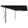 Manual Retractable Awning with Posts 4.5x3.5 m Anthracite Colour anthracite Size 4.5 x 3.5 m Quantity in Package 1 